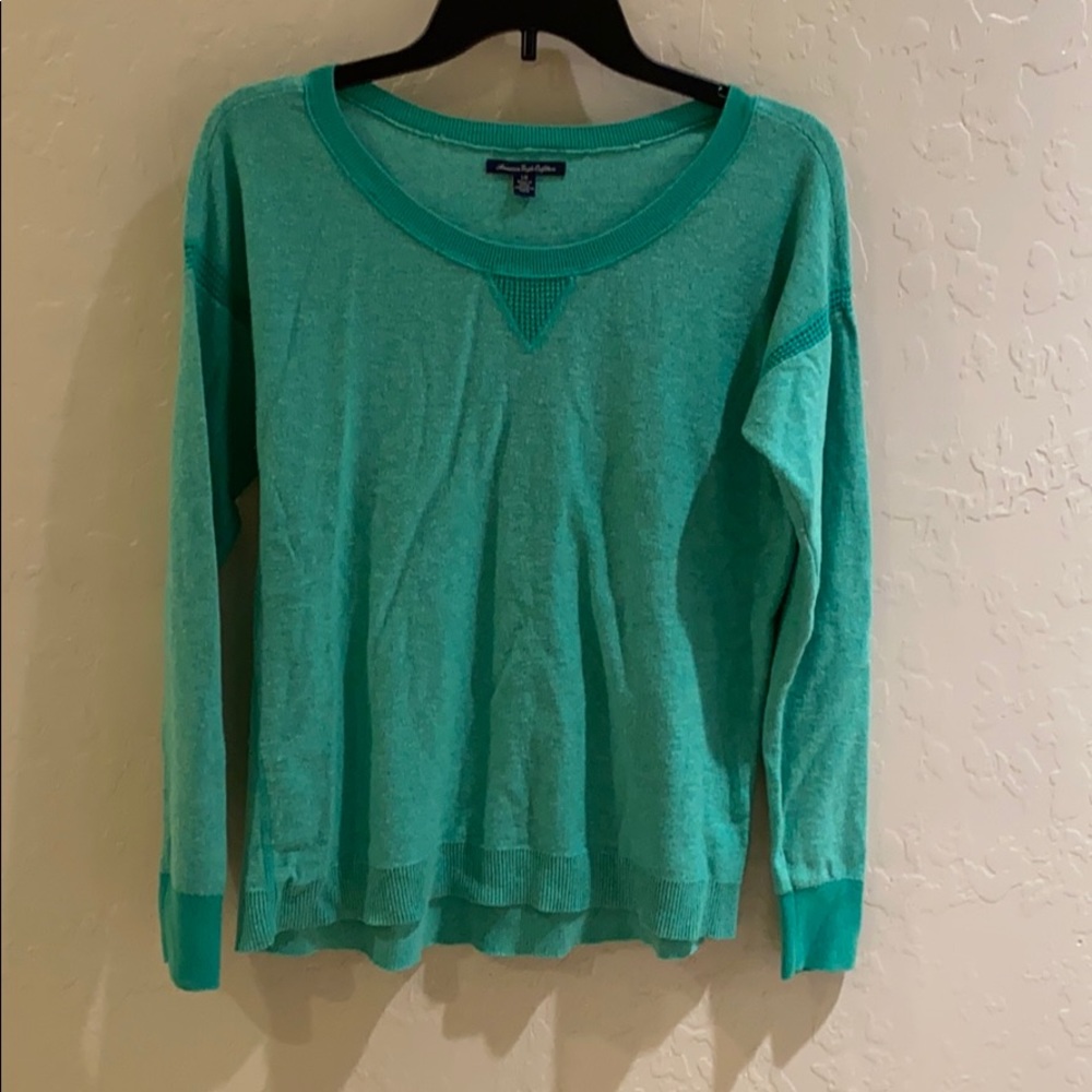 American Eagle Outfitters Turquoise Sweater